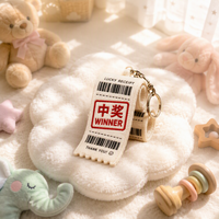 Porte-clés en peluche « Ticket Gagnant » personnalisé, breloque de loterie pour les magasins de cadeaux mystères, usine OEM