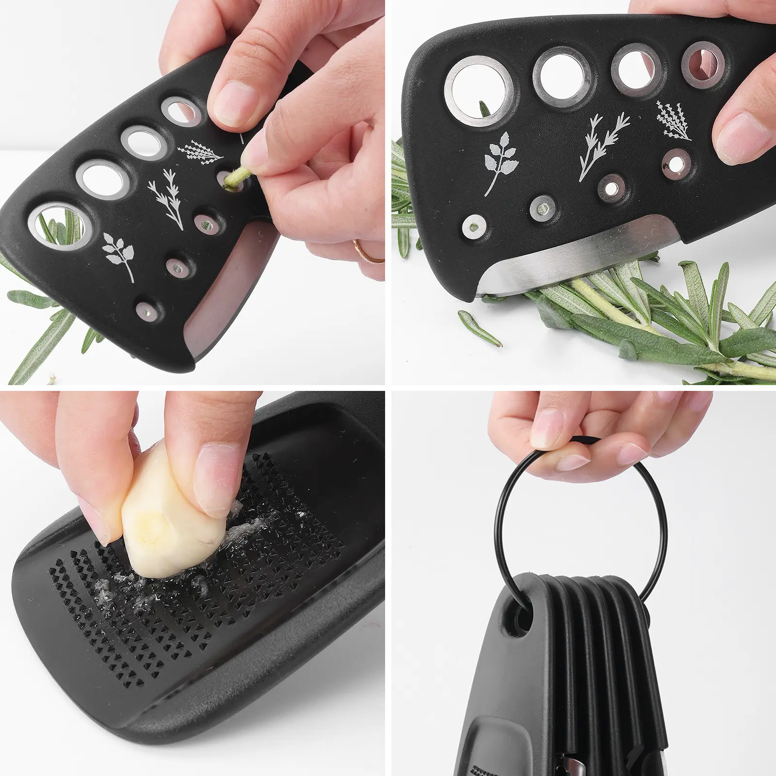 Nova ferramenta de cozinha 6 peças, utensílios de cozinha exclusivos para frutas e vegetais, cortador de pizza, ferramenta de decapagem de folhas de ervas, ferramenta para uso doméstico