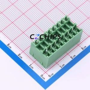 DB2EVHB-3.81-2*8P-GN Plug-in Terminal Block Through hole,P=3.81mm Connector Board-to-Board / Socket - Closed 2x8P 3.81mm Green - Product Image 2