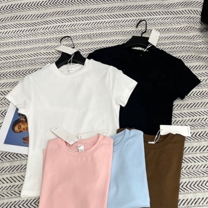 Camiseta Corta de Manga Corta de Algodón Pima 220gsm 2026, Estilo Ajustado, Moda Urbana para Chicas, Olo Aio Accolade <span class=keywords><strong>Muse</strong></span> Renown Studio Style - Product Image 1