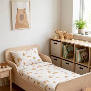 Premium 40s Tencel™ Lyocell Baby Crib Sheet Cozy Capybara Nursery Bedding - Product Image 2