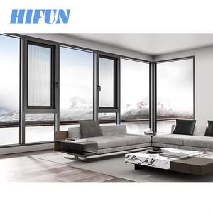 <span class=keywords><strong>Hifun</strong></span> กันสาดหน้าต่างบานเลื่อนกระจกสองชั้นสีดำกันเสียงสำหรับโรงแรมทันสมัยงานตามสั่งหน้าต่างอลูมิเนียม - Product Image 2