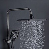Ensemble de douche moderne en laiton gris anthracite, chaud et froid, avec pomme de douche de qualité garantie pour hôtel - Vente en gros