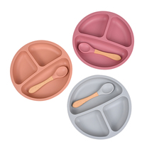 Bol d'alimentation pour bébé avec étiquette personnalisée en gros, vaisselle en silicone sans BPA, vaisselle de table, assiette à ventouse pour enfants, vaisselle imperméable