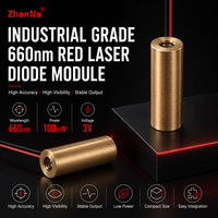 Módulo de Diodo Láser Verde de Alta Visibilidad ZhonNa 532nm con Controlador QCL 3-3.7V, Punto Único, Calibración DIY, Grado Industrial