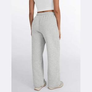 Pantalons de survêtement larges pour femmes en gros, taille haute, pantalons de détente amples, cordon de serrage, pantalons de jogging évasés avec poches pour femmes - Product Image 4