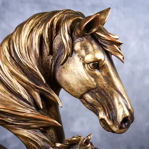 Hiasan Rumah Patung Kuda, Ornamen Hewan Liar Gaya Asia Tenggara, Set Dekorasi Rumah Patung Kuda Realistis Resin