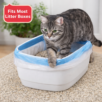 Sacs à litière pour chat extra épais avec cordon de serrage, sacs à déchets pour animaux de compagnie très résistants, enroulés, pour boîtes à litière auto-nettoyantes