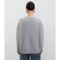 Pull en cachemire respirant à col rond pour femme, couleur unie, Design Simple, pull ample pour l'hiver