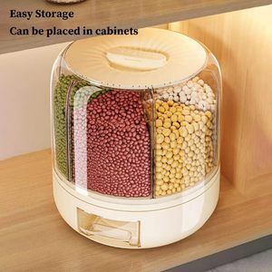 Eco Friendly Plastic Rotating Food & Spice <b>Storage</b> <b>Box</b> for <b>Kitchen</b>-Modern Rice Organizer - Product Image 2