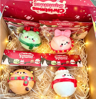 Nouveauté Noël : Jouets anti-stress promotionnels pour enfants, à presser, colorés, à récupération lente, avec expressions amusantes
