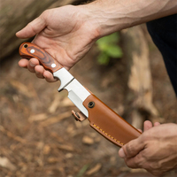 Couteau droit Bochen ER-052 avec manche en bois diamanté, gravé au laser, pour bricolage, EDC, camping, chasse, extérieur, cadeau, couteau à lame fixe, vente en gros