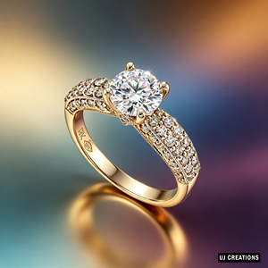 Anillo de Compromiso y Boda Personalizado de Oro Sólido S925/10K/14K/18K con Diamante Redondo de 1.0CT Cultivado en Laboratorio, Engastado con Puntas, Certificado por IGI - Product Image 3