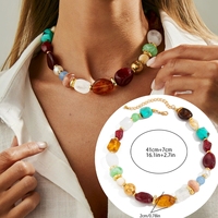 Y2K résine perle collier rétro couches irrégulière CCB perle couches tour de cou empilable déclaration bijoux pour femmes tenue quotidienne