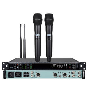 Système de microphone sans fil à double canal AD4D-3 B58/KSM8/KSM9/KSM11 Pile AA Connecteur XLR Technologie UHF PLL Professionnel - Product Image 3
