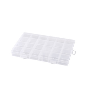 Transparent <b>Plastic</b> <b>Storage</b> Box 24 Compartment With Fixed Slots For Jewelry Beads Parts Sorting Desktop Organizer - Product Image 5