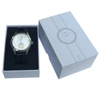 Estuche de Lujo Hecho a Mano para Relojes y Correas con Logotipos Personalizados, Grabado en Relieve, Forro de Esponja y Laminado Mate