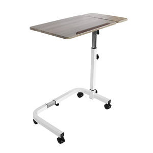 Meja samping tempat tidur medis bentuk U hitam, dengan tinggi roda, miring dapat disesuaikan, Overbed untuk rehabilitasi rumah sakit, mudah untuk dilepas - Product Image 2