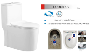 Toilette monobloc moderne en céramique blanche antigel à double chasse d'eau écologique montée au sol toilette d'hôtel villa école salle de bain - Product Image 3