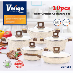 Ensemble de casseroles en granit nano Vmigo 10 pièces, en aluminium moulé sous pression, antiadhésif, pour la cuisine, VM-1088 - Product Image 1