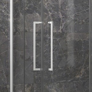 Kamalu KT1000B bianco opaco 80x140 box doccia moderno Design Frameless 6mm in acciaio inox porte a doppia cerniera per il bagno - Product Image 4