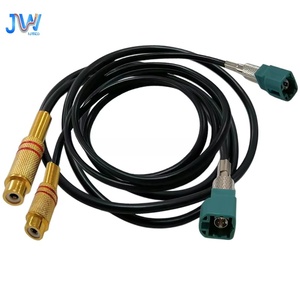 Cabo Automotivo com Núcleo de Cobre e Revestimento de PVC, Classificação IP68, Chicote de Fiação Fakra Macho para RCA Fêmea para Conversão de Vídeo de Câmera de Ré Automotiva - Product Image 1