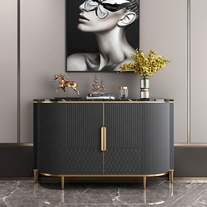Consola de esquina de pasillo de acero inoxidable, mesa decorativa para sala de estar, mesa de consola - Product Image 3