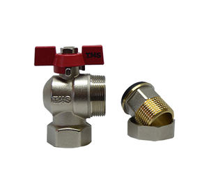 <b>Angle</b> Ball <b>Valve</b> 3/4" Butterfly Handle with Union | High Flow | THS Thermostyle® - Product Image 2