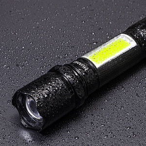 Gdplus Mini Flashlight Cob <b>Led</b> Telescopic Zoom Usb <b>Rechargeable</b> Side <b>Light</b> 18650 Battery Torch - Product Image 3