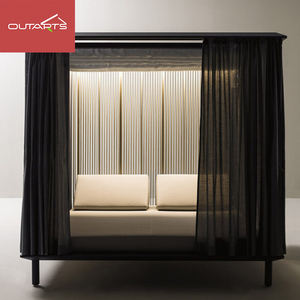 طقم أثاث فاخر للخارج، سرير كابانا لحمام السباحة في الفيلا، سرير شمس من الألومنيوم مع مظلة للاستخدام الخارجي - Product Image 4