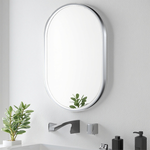 Hiện Đại Hình Bầu Dục LED Thông Minh Gương Thanh Lịch <span class=keywords><strong>Chrome</strong></span> Nhôm Treo Tường Chiếu Sáng Phòng Tắm Gương Cảm Ứng Gương LED Ánh Sáng - Product Image 6