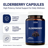 Complément Alimentaire à Base de Sureau 5000mg Équivalent Herbacéen 60 Capsules Végétaliennes