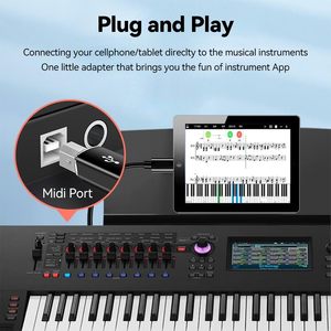 Justlink Midi A Adaptador de tipo C hembra a macho convertidor de 90 grados teléfonos móviles portátil tambor de Piano electrónico - Product Image 4