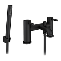 Robinet de lavabo de salle de bain en or brossé Mitigeur de lavabo à double levier avec pommeau de douche Montage sur pont
