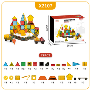 Magnet Tiles Building <strong>Blocks</strong> Plastic Road <strong>Race</strong> Car Track Sensory STEM Preschool Toys for Toddlers Perfect Birthday Gift Set - Product Image 2