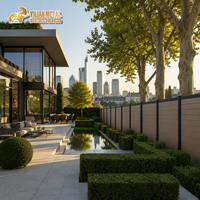 Panneau de clôture d'intimité en composite bois-plastique (WPC) pour extérieur, jardin résidentiel, écran résistant aux UV, poteau en aluminium, design moderne