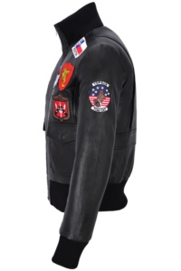 Chaqueta de aviador para mujer, personalizada, 100% cuero napa negro genuino, estilo Top Gun, acabado vintage, cremallera YKK, privada - Product Image 4