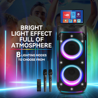 Máquina de Karaoke P2801 con Micrófono Inalámbrico y Pantalla, Bocinas Bluetooth con Pantalla, Parlante Bluetooth con Pantalla