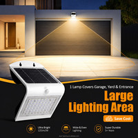 Lampe murale solaire LED avec garantie de 3 ans, indice de protection IP65, détecteur de mouvement PIR, utilisation polyvalente pour les allées extérieures, les patios, les balcons