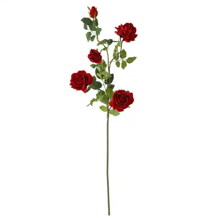 Prix de gros velours artificiel de haute qualité rose fleur rose clair tête de rose soie fleurs roses artificielles