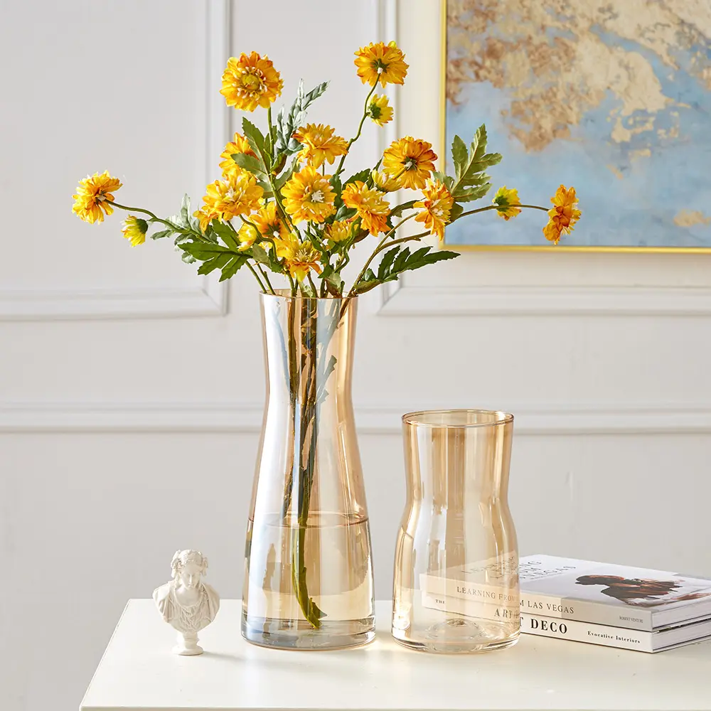 Masa oturma odası lazer vazo Minimalist dekor İskandinav ev dekorasyon çiçek aranjmanları için cam vazolar
