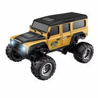 Mini voiture RC Rock Crawler 1/64 avec châssis RWD, contrôle par application 2.4G, régulateur de vitesse, éclairage LED avant et arrière sous le châssis, rechargeable, pour bureau