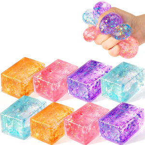 Hot Stress Ice Cube Squeeze Stress Balls Adults Kids Nice Cube Hand Grip <b>Toys</b> Anxiety Stress Relief,Slow Rising Squeeze <b>Toy</b> - Product Image 1