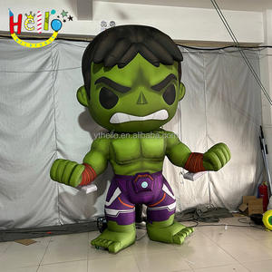 Accessoires de défilé publicité énorme héros personnage de dessin animé gonflable homme de muscle gonflable vert - Product Image 5