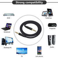 Câble Audio tressée pour casque de voiture, Aux, 0.2m 0.5m 1m 1.2m 2m 3m, personnalisé, 1.8mm, 3.5