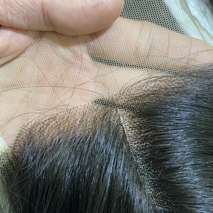 Vendedores de cabello humano virgen 4x4 5x5, cabello humano Remy virgen HD transparente con encaje suizo, cierre medio de Color Natural - Product Image 3