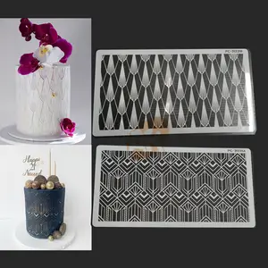 AK Wholesale Custom Cake Stencil Laser-cut Sugar Sieve Template Plastic Art Stencil Cake Decorating Stencils for Cake Decoration