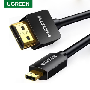 <span class=keywords><strong>Adaptateur</strong></span> de câble Micro <span class=keywords><strong>HDMI</strong></span> vers <span class=keywords><strong>HDMI</strong></span> UGREEN 4K 60Hz Ethernet Audio Effet 3D Micro HD vers HD Câble Mâle vers Mâle pour GoPro Sony - Product Image 1
