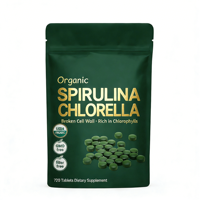 Approvisionnement direct usine, échantillon gratuit, comprimés de spiruline et de chlorelle de qualité alimentaire OEM, 720 unités, riches en protéines et vitamines, pour hommes et femmes, durée de conservation de 24 mois