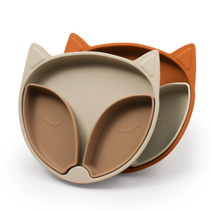Adorable assiette en silicone avec ventouse pour bébé, séparateurs amovibles pour bébés et tout-petits - Product Image 1